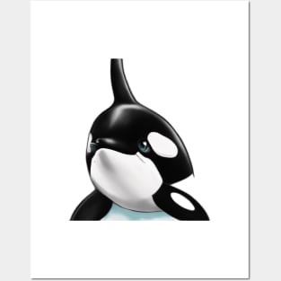 Cute Orca Drawing Posters and Art